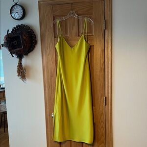 Gianni Bini Pear Green V-neck Midi Slip Dress